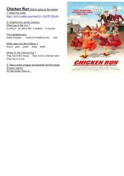 English Worksheet: Chicken Run before the film