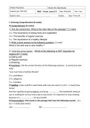 English worksheet: Mid -term -test 3 7th form