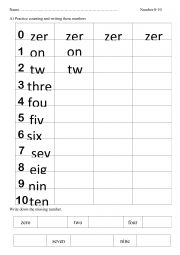 English Worksheet: Numbers 0 to 10