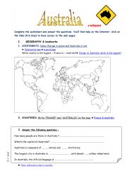 English Worksheet: Australia - a Webquest