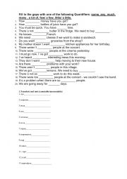 English Worksheet: some any