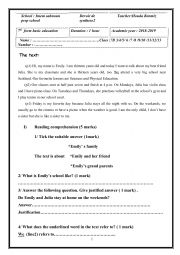 English Worksheet: synthese3 7th