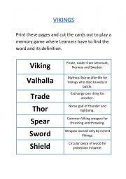 English Worksheet: Vikings vocabulary