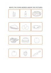 English Worksheet: food