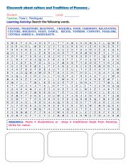 WORDSEARCH ABOUT PANAMA 
