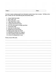 English Worksheet: Writing Instructions