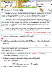 English Worksheet: End term 2 7th form