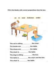 English Worksheet: Prepositions of place