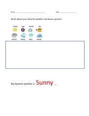 English Worksheet: My favorite weather writing 
