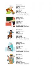 English Worksheet: Personal Information - Role play