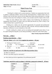 English Worksheet: Charity