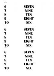 Match Numbers 6 - 10