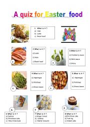 English Worksheet: Easter food quiz in UK