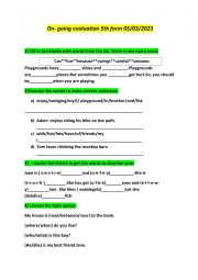 English Worksheet: 5th form tunisian program 2023