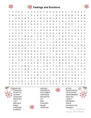 Feelings and Emotions Wordsearch