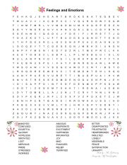 English Worksheet: Feelings and Emotions Wordsearch