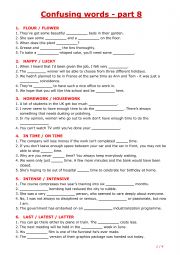 English Worksheet: Confusing words - part 8