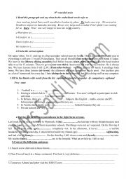 English Worksheet: rreview 8th form  tunisian basic education