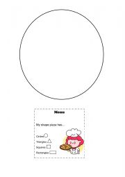 English Worksheet: My shape pizza