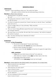 English Worksheet: Reported Speech