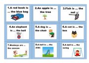 English Worksheet: On, in, under