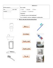 English Worksheet: bathroom vocabulary 