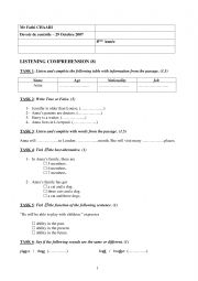 English Worksheet: 8 Mid Term 1