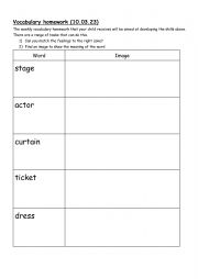 English Worksheet: theatre vocabulary 