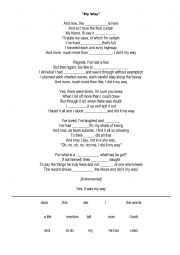 English Worksheet: My Way - Frank Sinatra (Lyric Gap Fill)