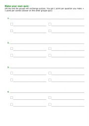 English Worksheet: Make your own quiz