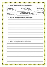 English Worksheet: Daily routines 