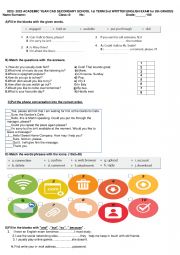 English Worksheet: 8th grade exam