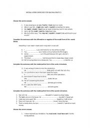 English Worksheet: MODAL VERBS BACHILLERATO