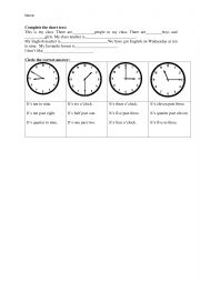 Time worksheet - test 