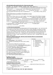 English Worksheet: 7th form term 1 review