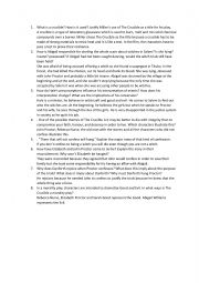 English Worksheet: The Crucible discussion questions
