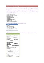 English Worksheet: Last Friday Night By KatyPerry