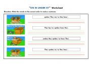 English Worksheet: ON IN UNDER BY_Worksheet