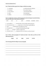 English Worksheet: Adverbs of degree (Pre-Intermediate)