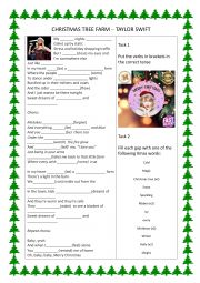 English Worksheet: Taylor Swift - Christmas Tree Farm