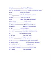 English Worksheet: SIMPLE PRESENT VS PRESENT CONTINUOUS