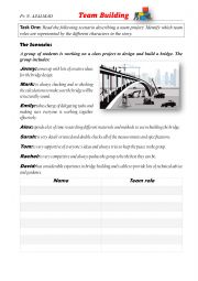 English Worksheet: Team building