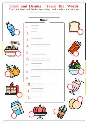 English Worksheet: Food and Drinks