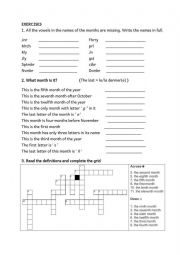 English Worksheet: Months