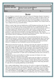 English Worksheet: END OF TERM TEST 1 3RD FORM