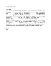 English Worksheet: Complete the emaik