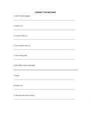 English Worksheet: Correct the mistakes