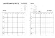 English Worksheet: Minimal Pairs Battleships