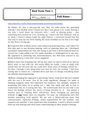 English Worksheet: 3rd Mid-TERM TEST