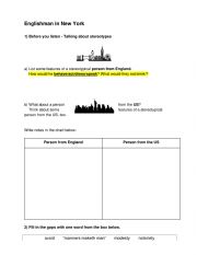 English Worksheet: Englishman In NewYork